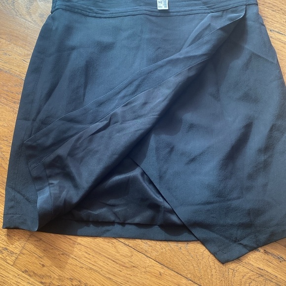 NWT Madewell Parkway Silk Wrap Black Mini Skirt size XS - Picture 6 of 13